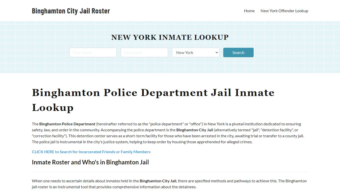 Binghamton Police Department & City Jail, NY Inmate Roster, Arrests ...